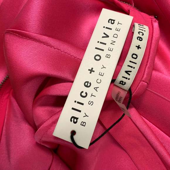 ALICE + OLIVIA Pink Triacetate Blend Solid A-Line Skirt - Picture 3 of 6